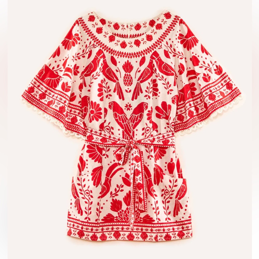 Farm Rio Women's Jungle Flow Belted Mini Dress Size S